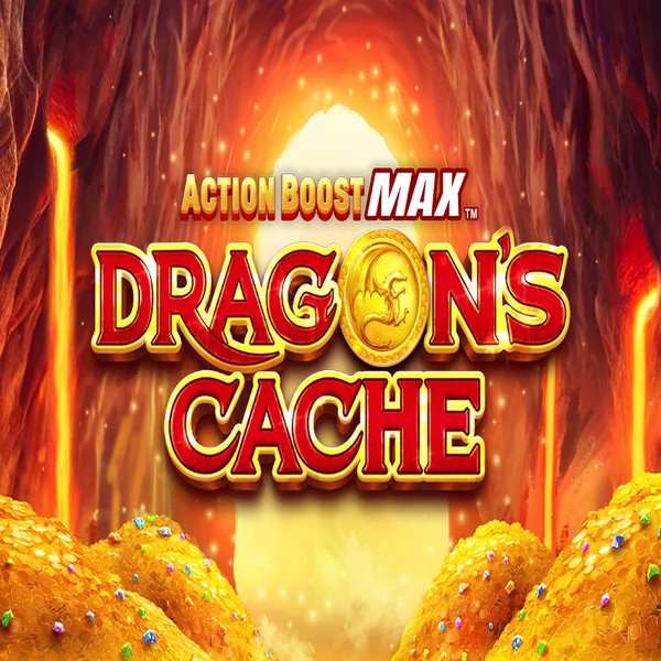 Official Slots logo: Action Boost Max Dragon's Cache by SpinPlay Games at Planetwin 365