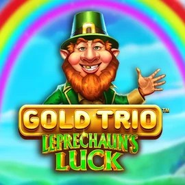 Gold Trio Leprechaun's Luck slot logo by Playtech at Planetwin 365
